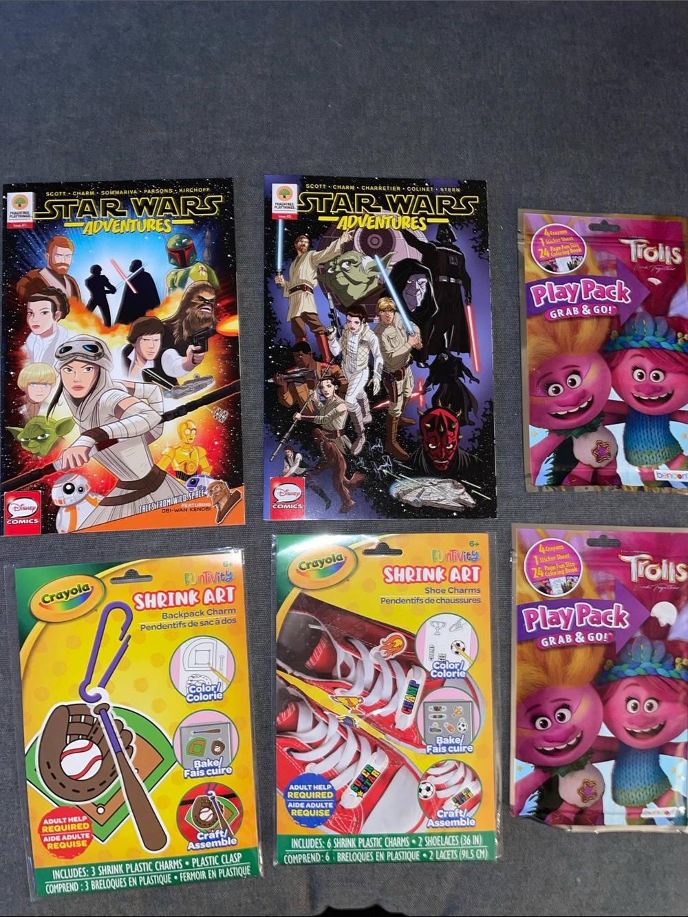 Crayola Shrink Art Shoe Charms and Backpack Charm Set and others
